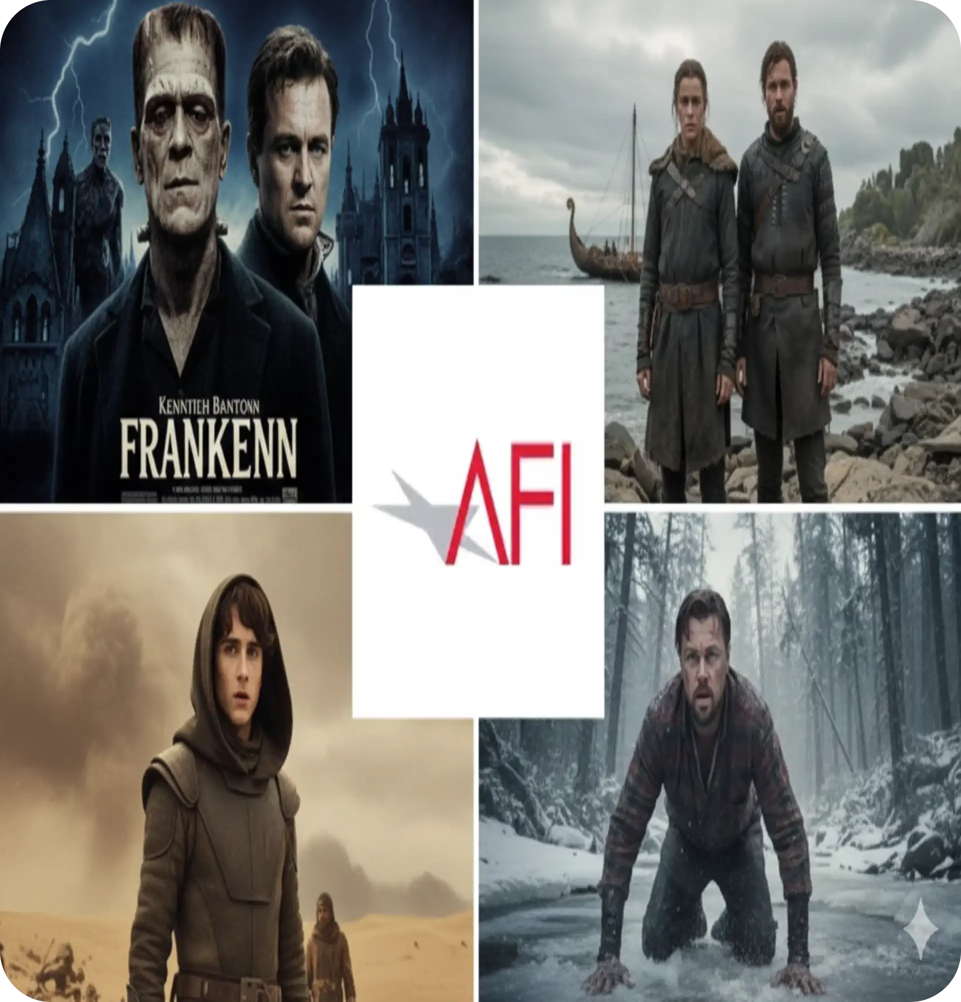 AFI Awards Top 10 film and TV collage 2025